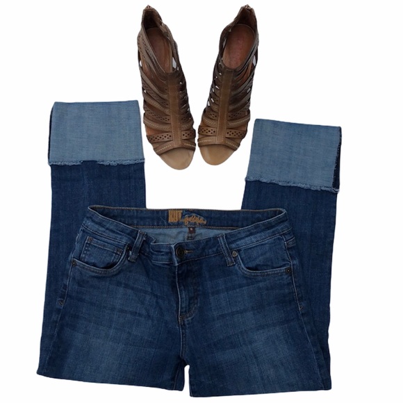 KUT from the Kloth jeans size 6 skinny cropped cuffed dark denim - Picture 4 of 7